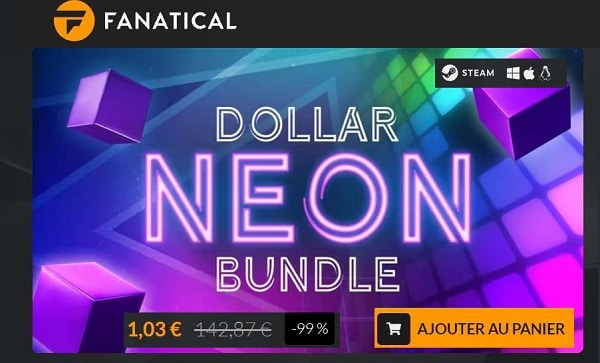 Pack Dollar Neon Bundle EGAMER : 1,03 € les 13 jeux Steam (au lieu de 142€) sur Fanatical 🎮