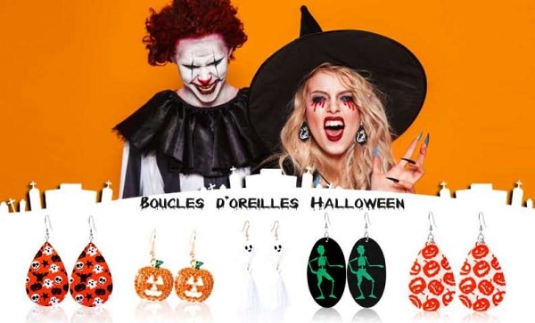 lot de 16 paires de boucles d'oreilles pendantes halloween de makone