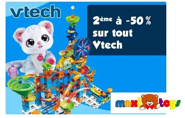 1 jouet Vtech ou Vtech Baby acheté = le second à moitié prix sur Maxitoys