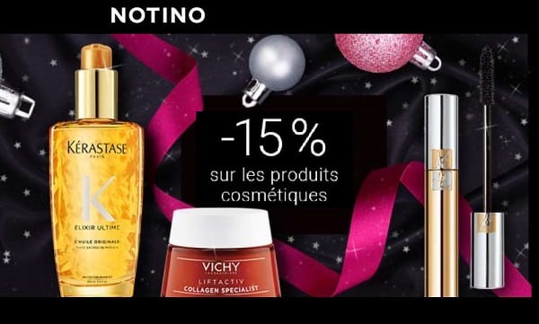 15% de remise sur tous les produits cosmétiques sur notino