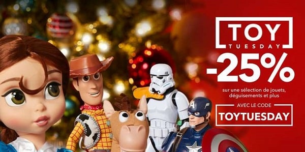 25% de remise sur des jouets et déguisements shop disney