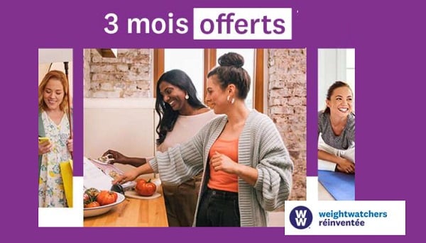 3 mois d'abonnement offerts WW Weight Watchers