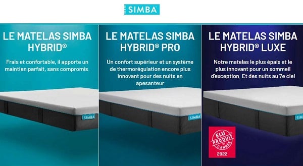 40% de réductions sur tous les matelas simba