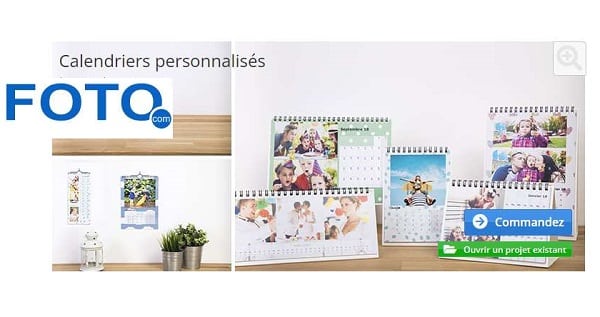 40% de remise sur toutes vos commandes de calendrier photo sur foto