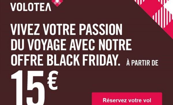 Black Friday Volotea : billets d’avion à partir de 1€