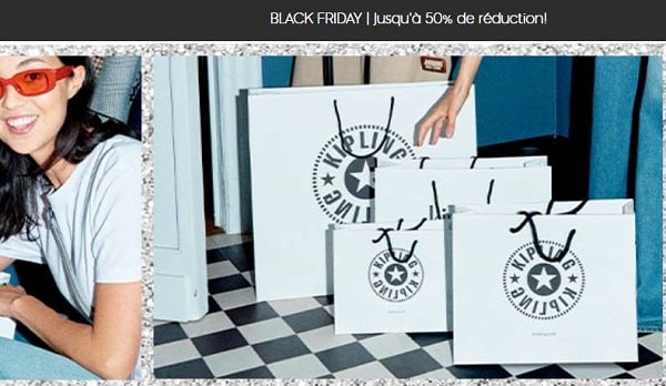 jusqu'à 50% de remise pour les offres black friday de kipling