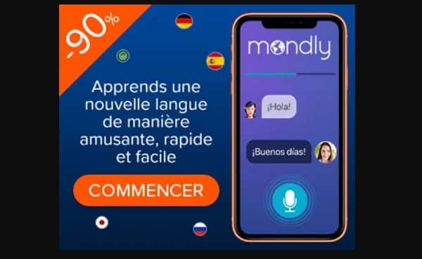 Offre Black Friday Mondly avec accès à vie de l'apprentissage toutes langues Mondly Premium