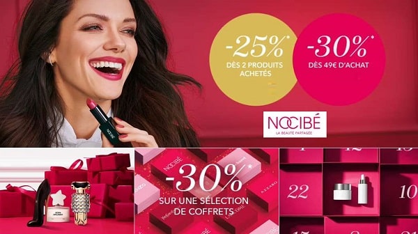 Singles Day Nocibé = 30% de reduction sur des coffrets, -25% dès 2 articles ou -30% dès 49€ d’achat