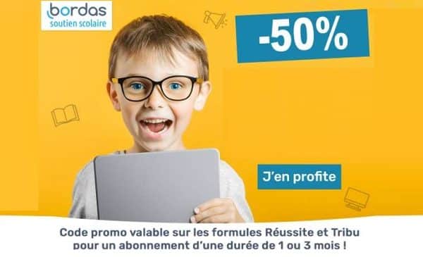 Soutien scolaire en ligne moitié prix avec une offre -50% sur les abonnements Bordas