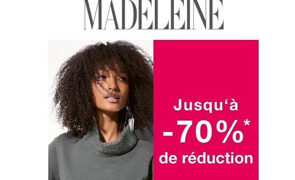 Jusqu'à -70% de remise sur Madeleine