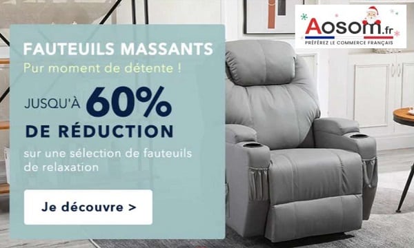 Offre flash fauteuils de relaxation pas chers avec une remise jusqu'à -60% dans l'arrivage de Aosom