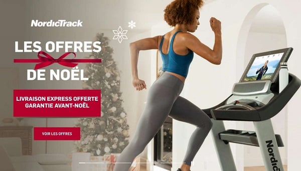 Les offres de Noël NordicTrack : remise sur les machines de fitness + Livraison Express offerte