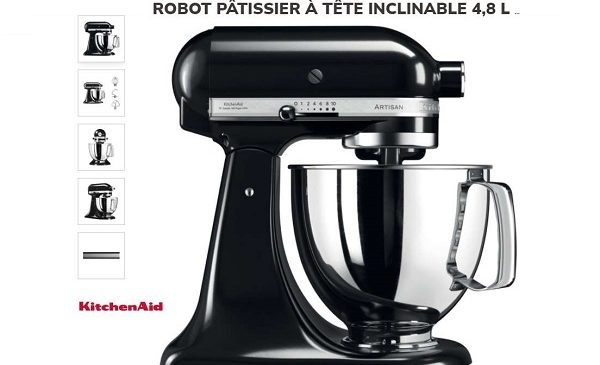 remise sur le robot pâtissier multifonction Artisan KitchenAid à tête inclinable