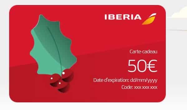 remise sur toutes les cartes cadeaux iberia