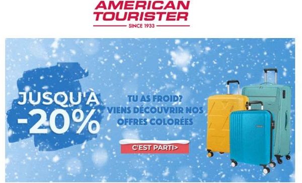 20% de remise sur des valises pendant les soldes american tourister