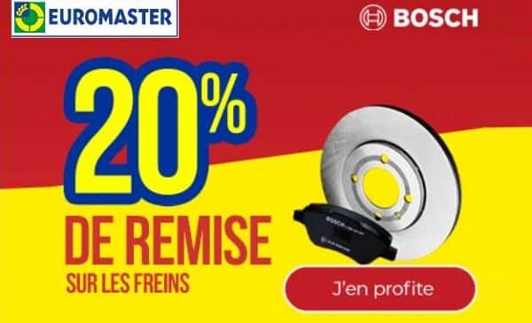 20% de remise sur les freins chez euromaster