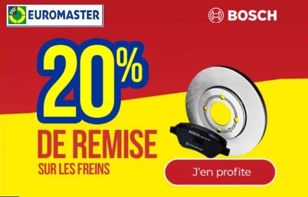 20% de remise sur les freins chez euromaster