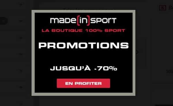 Promotions (soldes) Made In Sport : jusqu’à -70% + 10€ supplémentaire dès 80€ d’achats