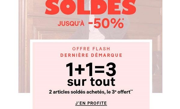 soldes etam offre flash 2 achetés = le 3éme