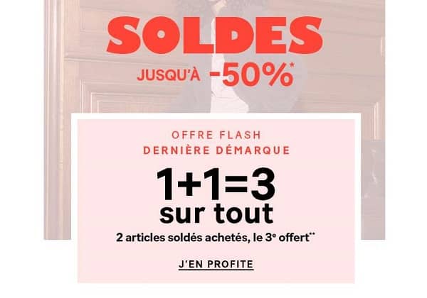 Soldes Etam – Offre flash : 2 achetés = le 3éme offerts la lingerie, prêt à porter, nuit et pyjamas et le sport