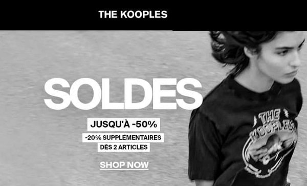 soldes the kooples 20% supplémentaires dès 2 articles