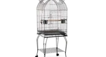 86,69€ grande cage à oiseaux en fer sur pieds avec roulettes IKAYAA (53 x 53 x 139cm)