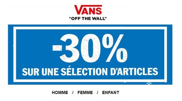 réduction sur une large sélection pour les pré soldes de vans