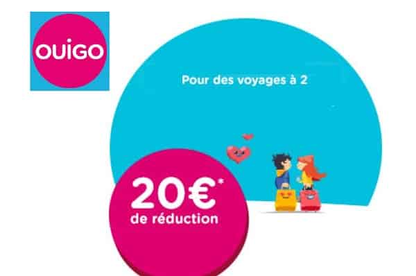 20€ de réduction pour vos voyages en OUIGO pour 2 personnes adultes