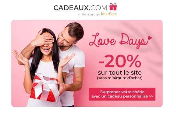 Cadeau personnalisé et original pour la Saint Valentin avec 20% de remise sur le site Cadeaux