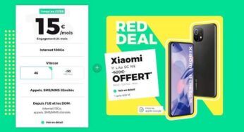15€/mois le forfait Red by SFR 100Go + smartphone Xiaomi 11 Lite 5G NE neuf Offert