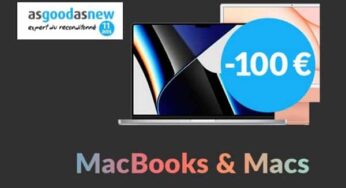 100€ de remise sur tous les produits Mac & MacBooks reconditionnés Asgoodasnew (dés 400€)