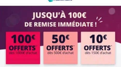 10€ offerts dès 100€ d’achats sur manomano