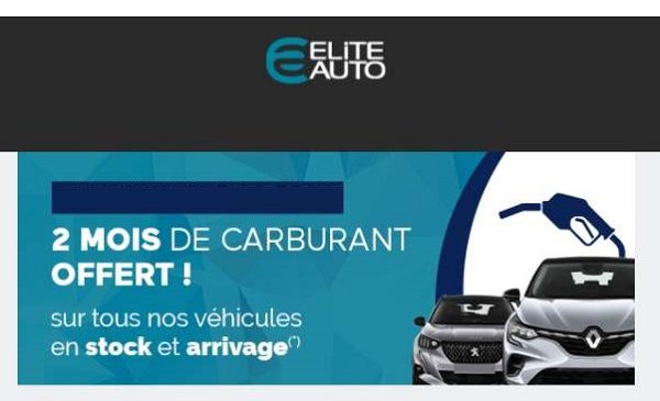 2 mois de carburant offert lorsque vous achetez une voiture occasion ou neuve sur elite auto