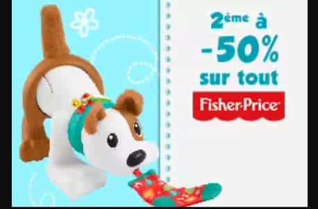 2ème à 50% sur tous les jouets fisher price sur maxitoys