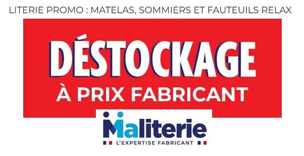 Déstockage literie, fauteuil et matelas sur Maliterie 