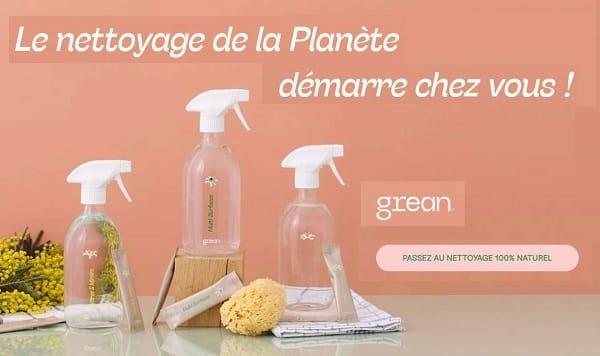 Grean le nettoyant 100 % naturel, efficace, sans plastique et économique !