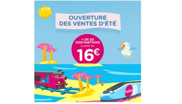 Ouverture des ventes d’été OUIGO 🚅! Billet TGV à partir de 16€ sur plus de 50 destinations en France