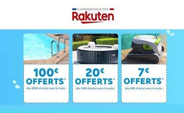 Remises Piscines, spas et accessoires sur Rakuten