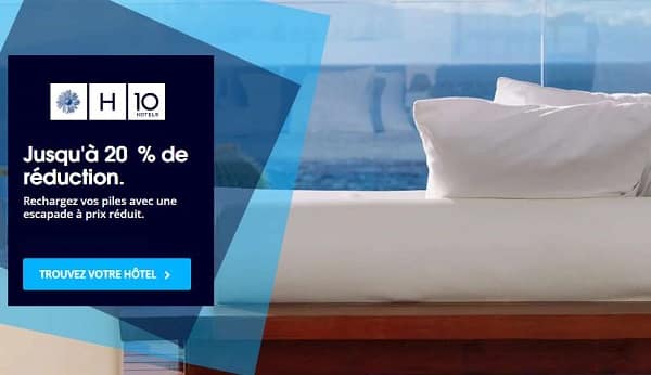 Réservez maintenant et obtenez jusqu’à 20% de réduction sur vos séjours H10 Hotels (hôtels en Espagne, Europe et dans les Caraïbes)