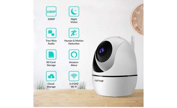 caméra de surveillance rotative wi fi 1080p netvue