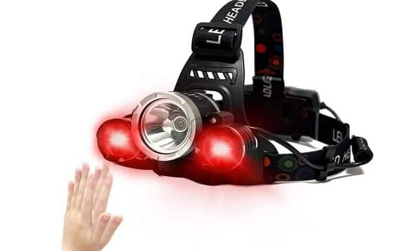 lampe frontale ultra puissante 5000 lumens rechargeable 3 modes avec capteur