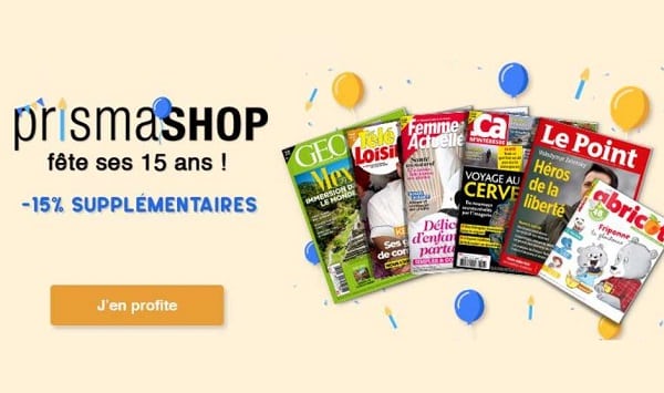 15% de remise supplémentaire sur 12 abonnements magazines