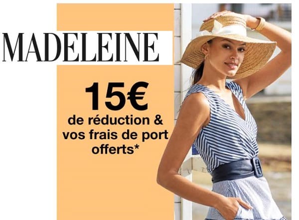 15€ de réduction et livraison gratuite sur madeleine