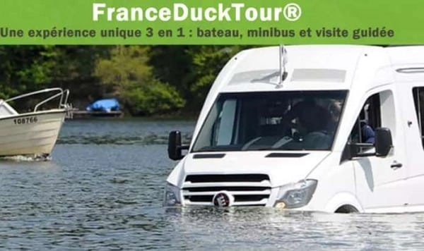 Balade en bateau bus Paris Duck Tour à tarif réduit 