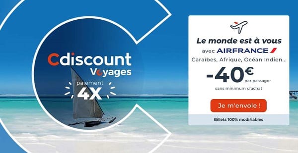 Bon de reduction Air France : -40€ par passager pour un voyage 