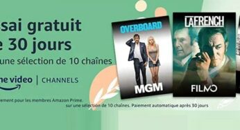 Membre Amazon Prime profitez de 30 jours gratuits de 10 chaines Prime Vidéo (MGM, Sciences Vie TV, Filmo, BrutX, Chasse & Peche….)
