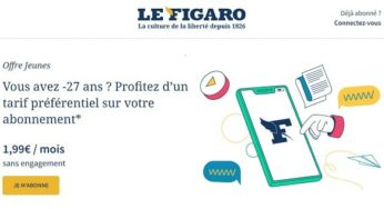 Offre spéciale étudiants abonnement Le Figaro numérique à 1,99€ / mois (sans engagement / annulable à tout moment)