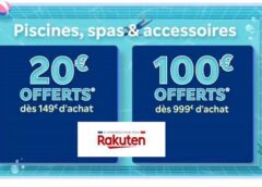 Remises piscines, spas et accessoires sur Rakuten : -20€ dès 149€ / -100€ dès 999€