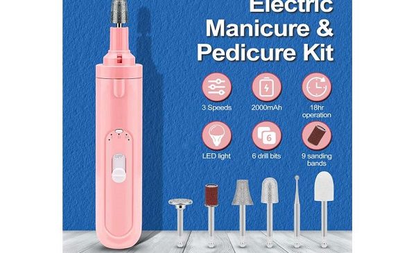 kit électrique de manucure et pédicure freelionvon avec 6 accessoires