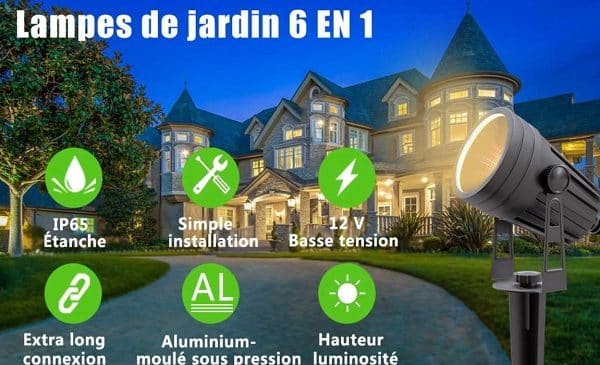 lot de 6 spots de jardin led 6x3w azhien